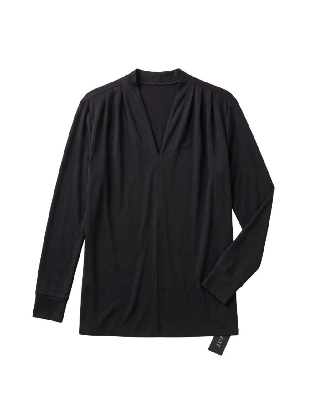 NWT | Akewei Black Pleated V-Neck Long Sleeve Blouse Small